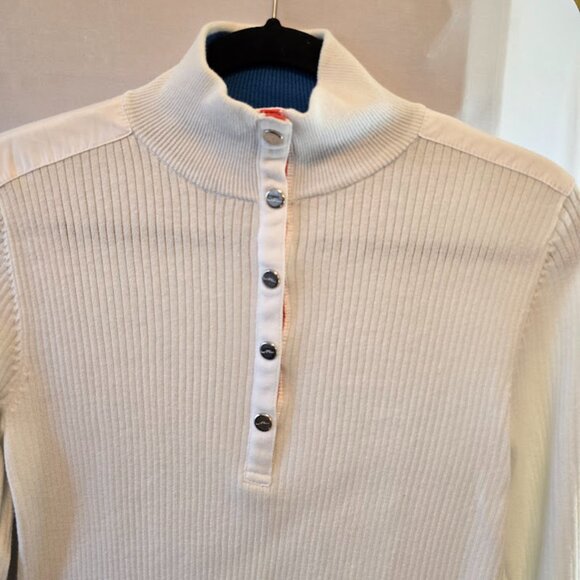LAUREN RALPH LAUREN ACTIVE RIBBED SWEATER SNAP FRONT MEDIUM 100% COTTON CLASSIC - Picture 3 of 12